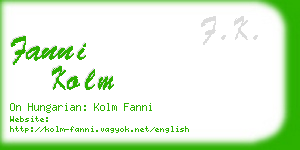 fanni kolm business card